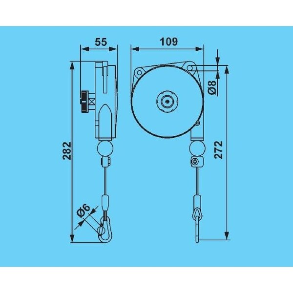 Tool Balancer, 63 Stroke, 2.20-4.41 Lb Capacity